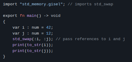 example gisel code